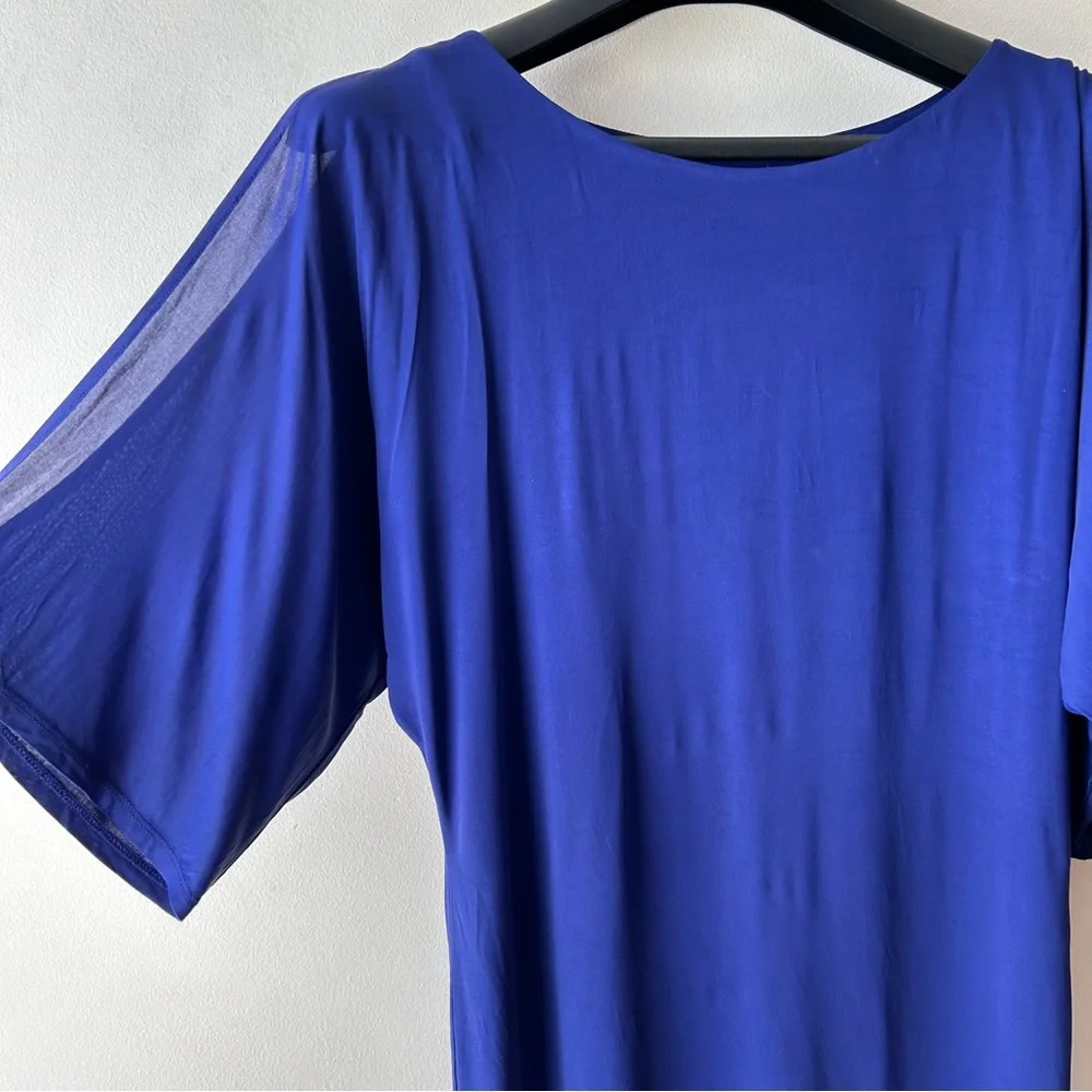 5 FOR $25 |Trina Turk Cold Shoulder Sleeves Knee Length Midi Dress Royal Blue 6 - Picture 4 of 11